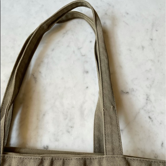 Vintage See By Chloe Large Green Canvas Painted Tote Bag - Picture 6 of 8